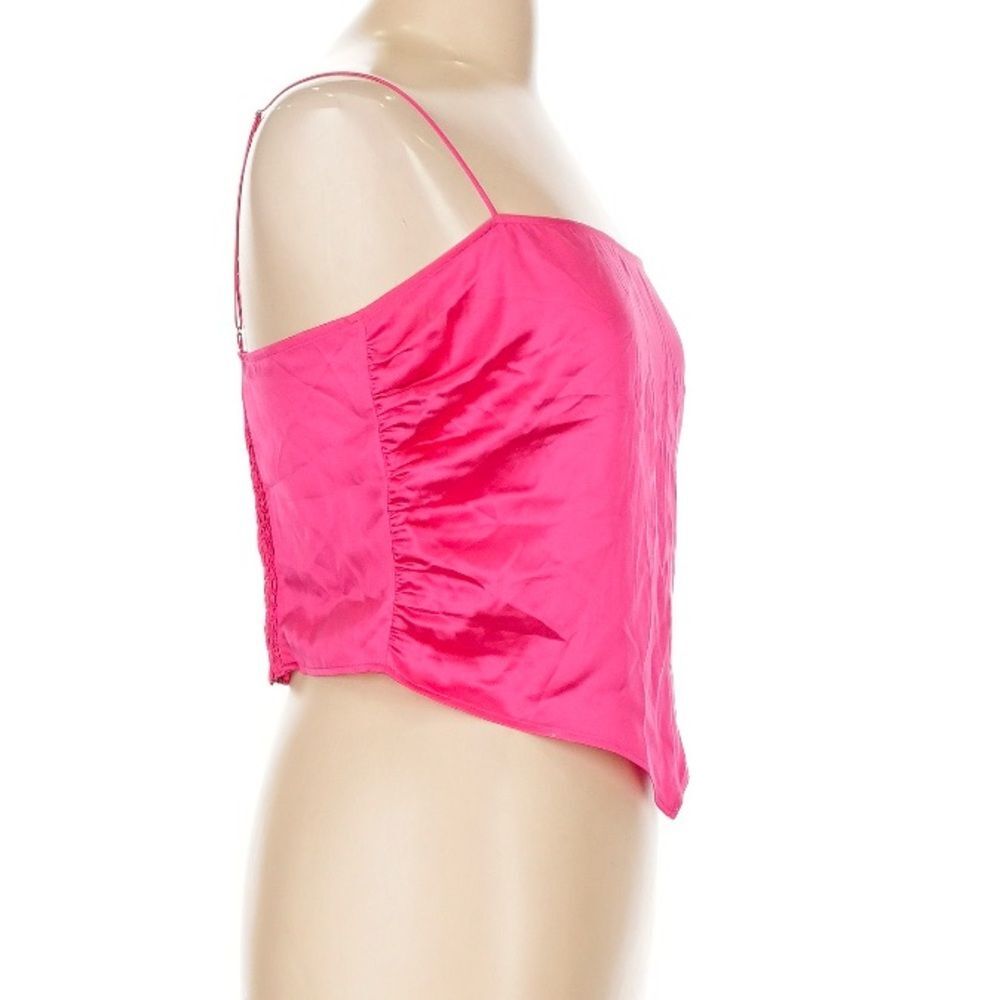 Reformation Gruyere 100% Silk Hot Pink Bandana Y2K Fitted Cami Top Size 10 - Picture 5 of 10